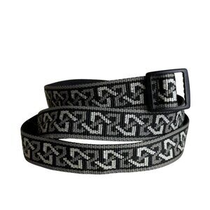 Y2K Bison Designs Aztec Nylon Web Woven Cinch Belt Size Large Hiking USA